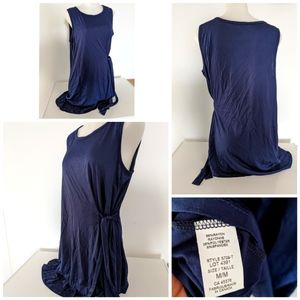 🆕 Sleeveless Asymmetric Long Deep Blue Top Sz M